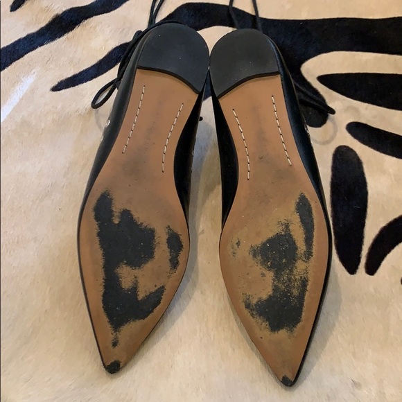 Lace-up Leather Flats - Picture 3 of 6